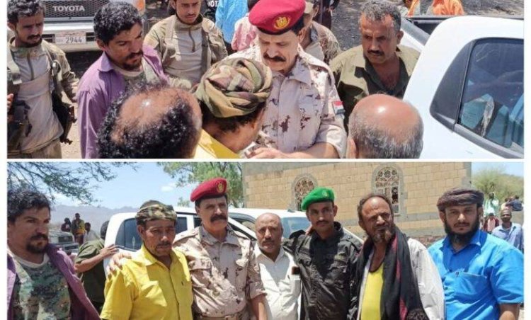 بموكب جنائزي مهيب….قيادة اللواء السادس دعم وإسناد تشييع الشهيد محمد البيدحي إلى مسقط رأسه في حجر الضالع