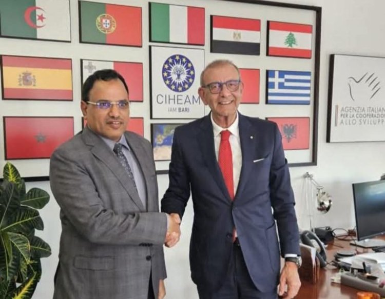 الوزير السقطري يبحث مع المركز الدولي للدراسات الزراعية لمنطقة البحر الأبيض المتوسط التعاون المشترك