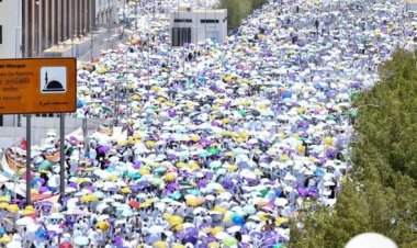 الحجّاج يؤدون الركن الأعظم للحجّ على جبل عرفات تحت شمس حارقة