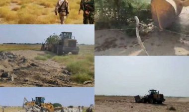 إزالة بناء عشوائي على أرض مشروع للطاقة الشمسية في عدن