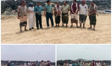 تنفيذًا لتوجيهات محافظ شبوة" تدشين مشروع إنشاء خزان مياه الخبية في منطقة بئر علي بمديرية رضوم .