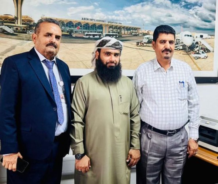الجعدني يبحث جهود مكافحة تهريب المخدرات بمطار عدن