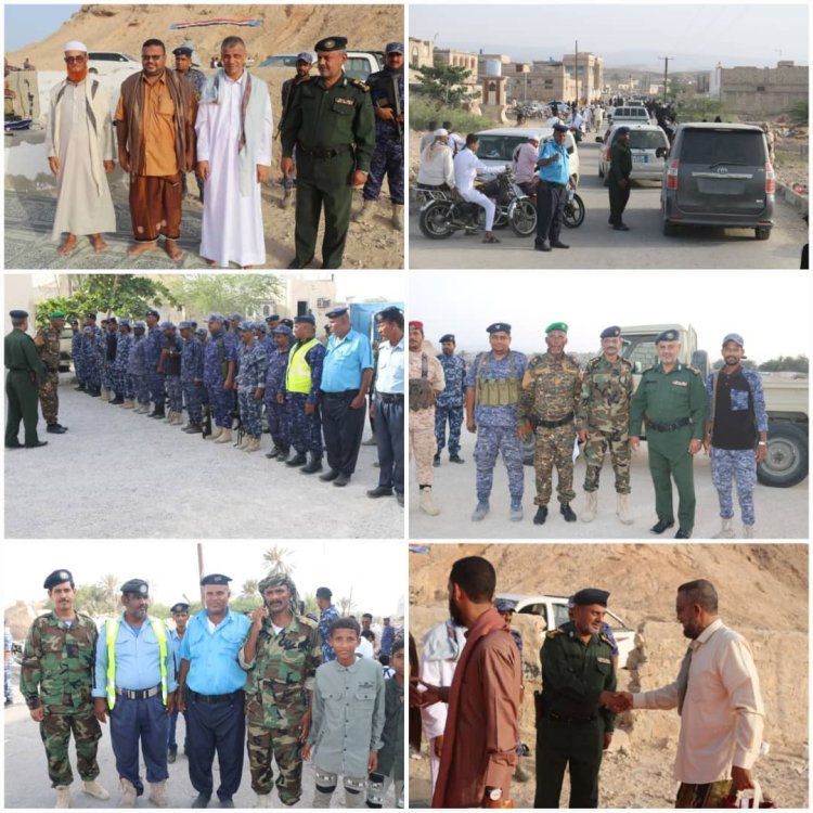 العقيد العوبثاني يتفقد تنفيذ الخطة الأمنية لعيد الأضحى في غيل باوزير