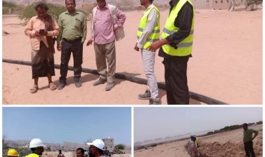المهندس بارويس يتفقد مستوى الإنجاز في مشروع شبكة مياه رقة بازومح بمديرية ميفعة .
