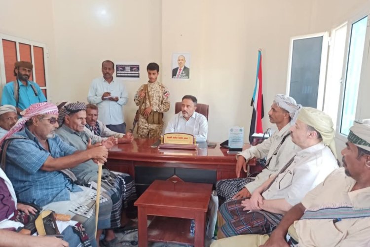 رئيس تنفيذية انتقالي أبين يلتقي مشايخ ووجهاء وأعيان مديرية أحور