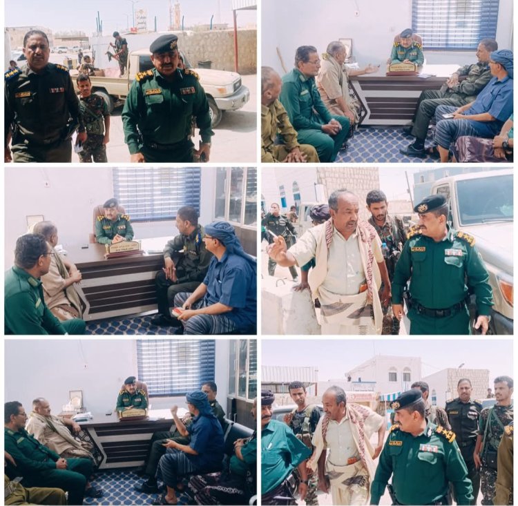 مدير عام شرطة شبوة يتفقد شرطة مديرية عتق ويطلع على سير العمل .