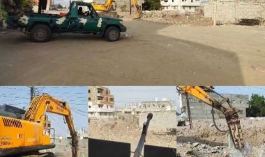 وحدة حماية الأراضي تقوم إزالة بناء عشوائي طال أرض مواطن بخور مكسر في العاصمة عدن