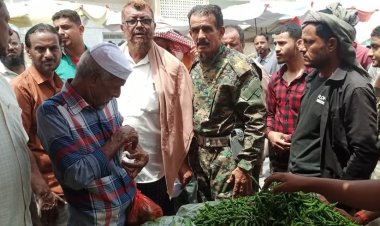 لجنة الرقابة على الأسعار بالشحر تغلق محلاً تجاريا وتلزم البائعين بأسعار الخضار المحددة رسميا