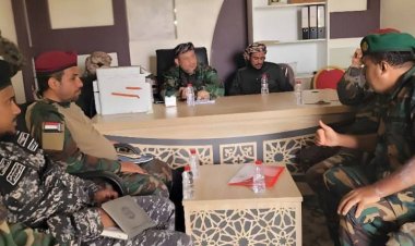 مدير التوجيه المعنوي بقوات الحزام الأمني يترأس اجتماعا بأركانات توجيه الاحزمة في المحافظات