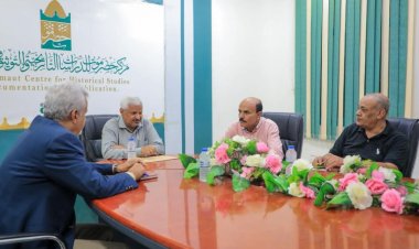 فريق التوجيه والرقابة الرئاسي ومنسقية انتقالي جامعة حضرموت في زيارة إلى مركز حضرموت للدراسة والأبحاث