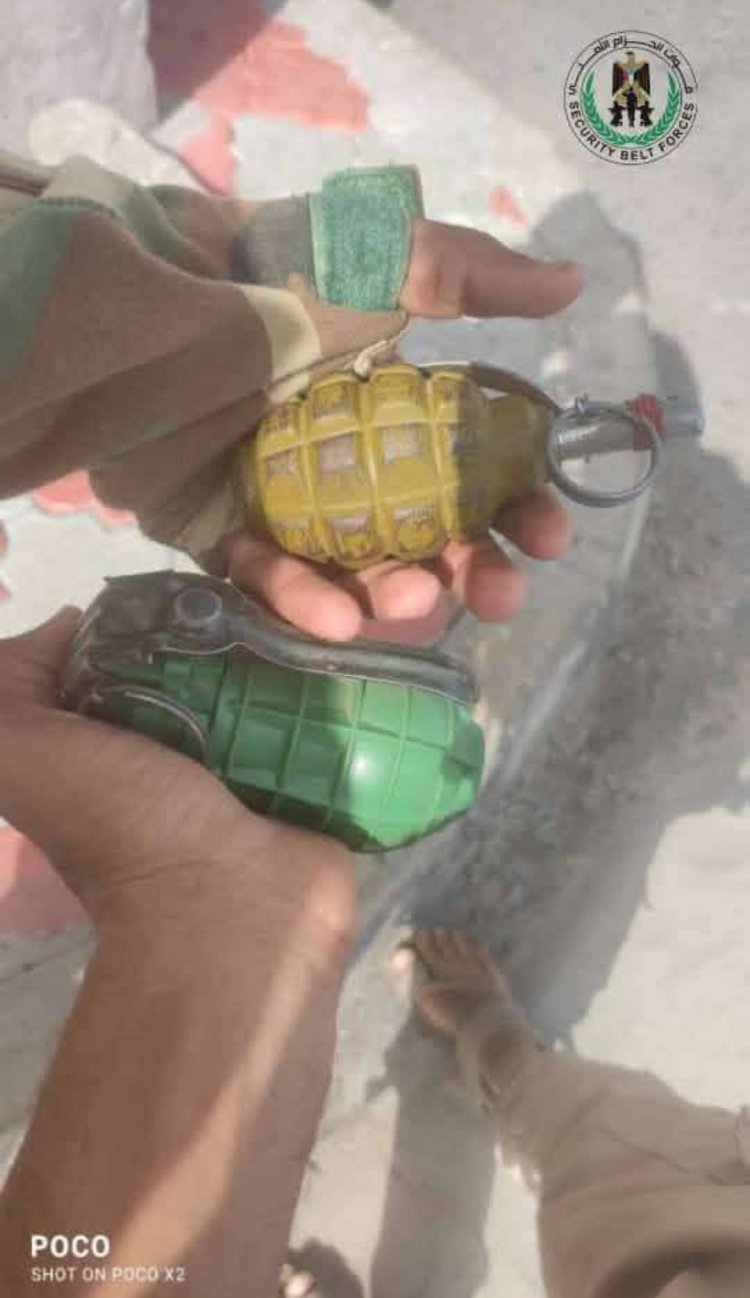 قوات الحزام الأمني تحبط محاولة اختطاف وتضبط المتهم وبحوزته قنابل يدوية
