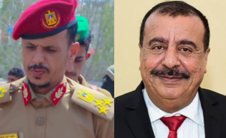 قائد الوية الدعم والاسناد العميد نصر اليافعي يعزي اللواء الركن احمد سعيد بن بريك بوفاة شقيقه وابن عمه