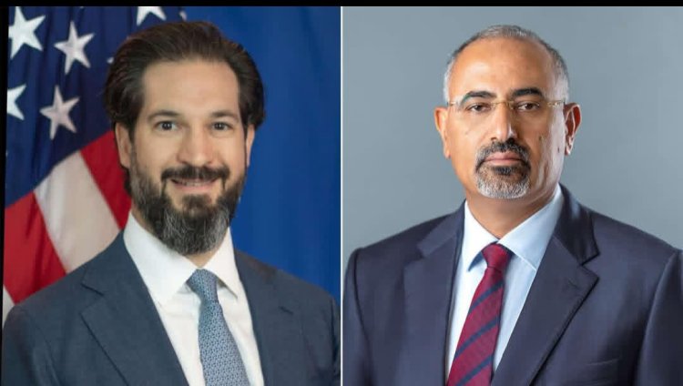 الرئيس الزُبيدي يبحث مع القائم بأعمال السفير الأمريكي مستجدات الأوضاع الإنسانية والتعافي الاقتصادي