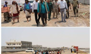 مدير عام البريقة ومدير الصندوق الاجتماعي للتنمية يتفقدان شفط مياة الأمطار في صلاح الدين