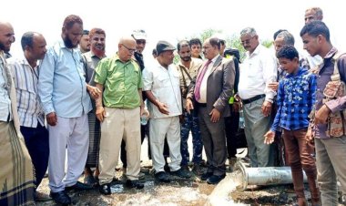 محافظ الضالع يتفقد سير العمل لمشروع المياه في منطقة حجر