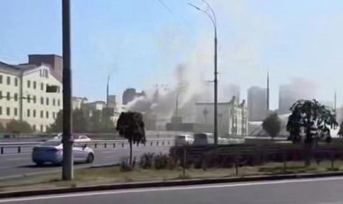 اندلاع حريق بمصنع بورشينكو في كييف