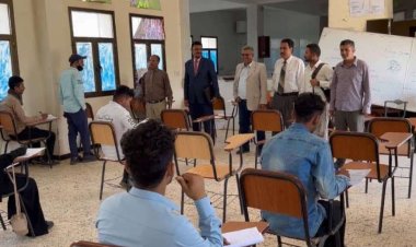 فريق التوجيه والرقابة الرئاسي يزور كلية المجتمع ونادي النصر الرياضي بالضالع