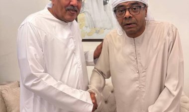 رئيس الجمعية الوطنية للمجلس يلتقي الكاتب والصحفي هاني مسهور في أبوظبي"