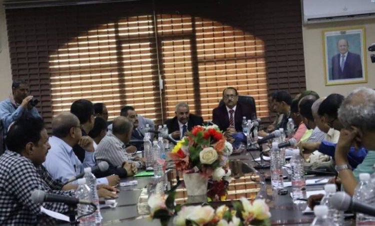 فريق التوجيه والرقابة الرئاسية يشارك في اجتماع المكتب التنفيذي في لحج