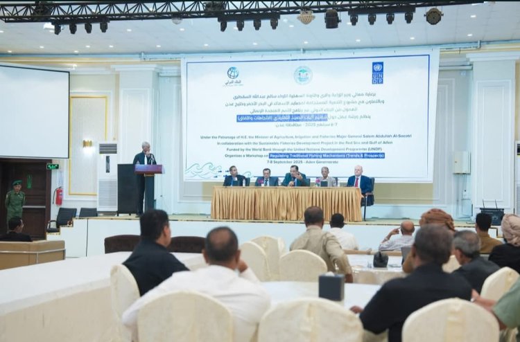 الوزير السقطري يدشن ورشة عمل حول تحديث لائحة تنظيم آليات الصيد التقليدي