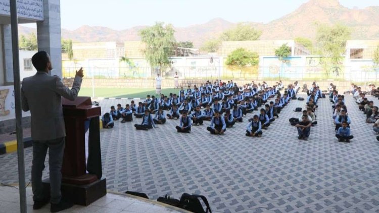 انتقالي الضالع ينفذ حملة توعوية لطلاب ثانوية أبو عشيم عن مخاطر المخدرات