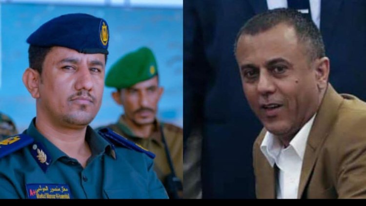 العميد الحوشبي يعزي العميد وسيم العمري بوفاة والدته