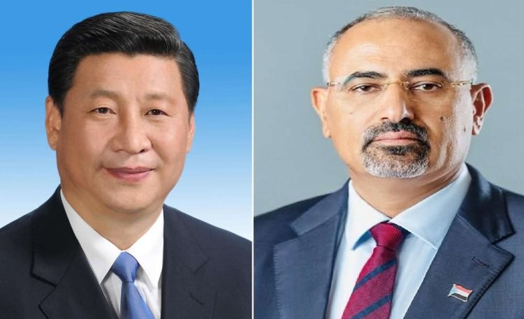 الرئيس الزُبيدي يهنئ رئيس جمهورية الصين الشعبية بذكرى التأسيس الـ76