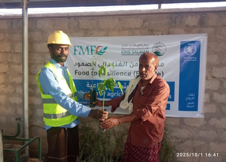 السلطة المحلية بمديرية ساه تدشن توزيع شتلات زراعية ضمن مشروع "من الغذاء إلى الصمود"