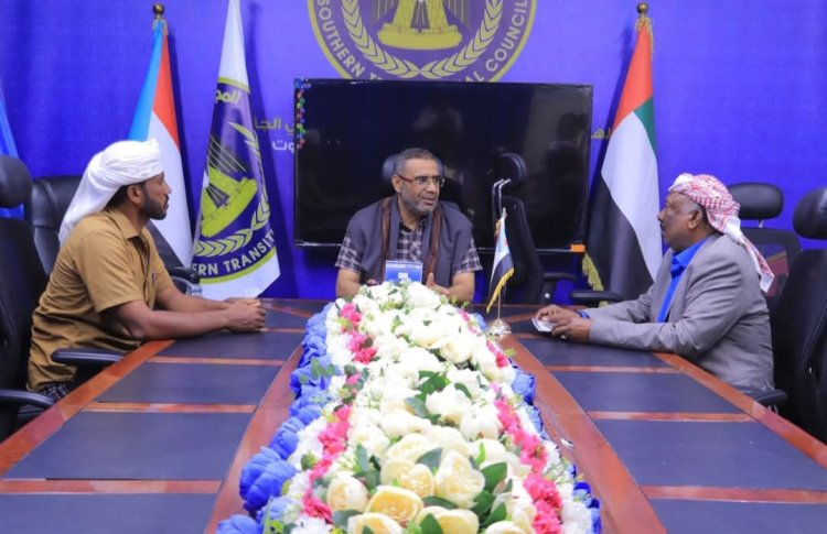 رئيس تنفيذية انتقالي وادي وصحراء حضرموت يلتقي رئيس تحالف عماد