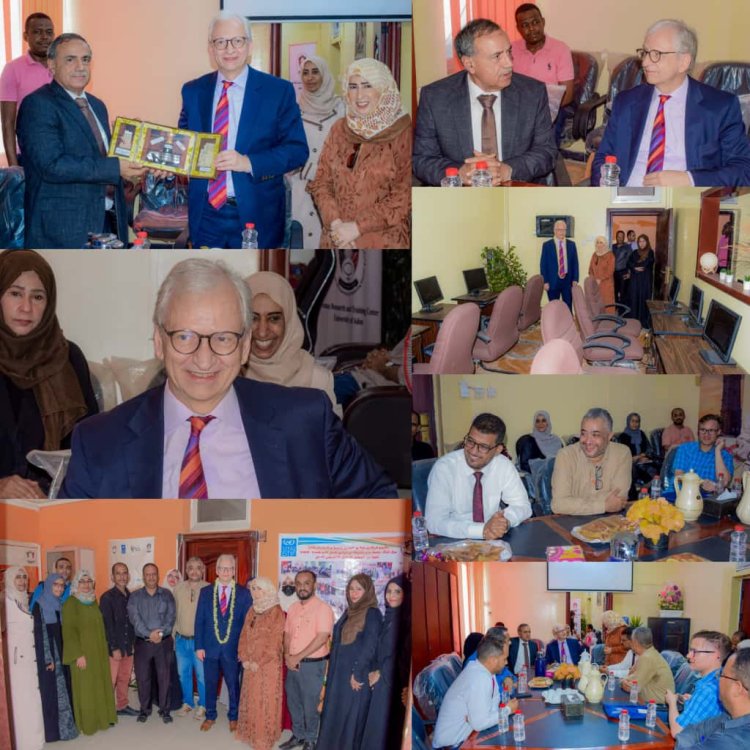 رئيس جامعة عدن يكرم سعادة السفير الألماني بدرع تذكاري تقديراً لجهوده في دعم مجالات التعليم والتنمية