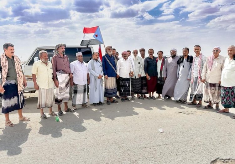 رئيس تنفيذية انتقالي شبوة يستقبل قافلة أبناء وادي حضرموت المتجهة إلى جبهات الضالع