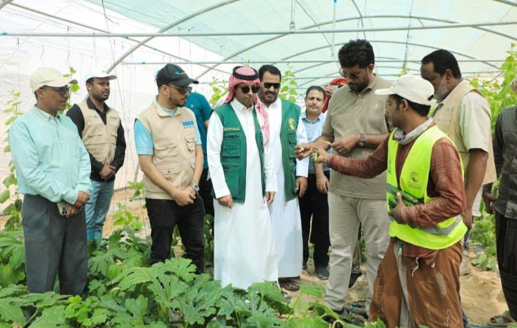 فريق من السلطة المحلية ومركز الملك سلمان يطلع على تدخلات مشروع "من الغذاء إلى الصمود" بمديرية الغيضة