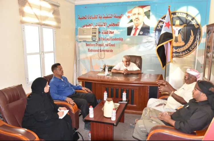 فريق التوجيه والرقابة الرئاسي يلتقي رئيس تحالف "عماد" بالمكلا