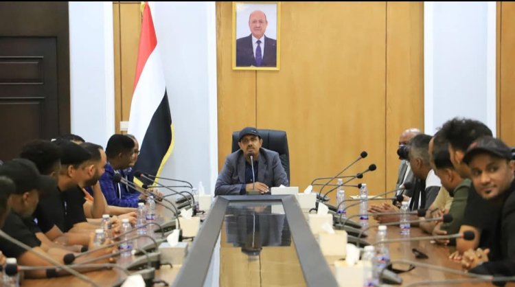 خلال استقباله بعثة نادي تضامن حضرموت..  المحافظ بن ماضي يشيد بروح العزيمة والإصرار التي تحلّى بها اللاعبون والجهازان الفني والإداري للفريق