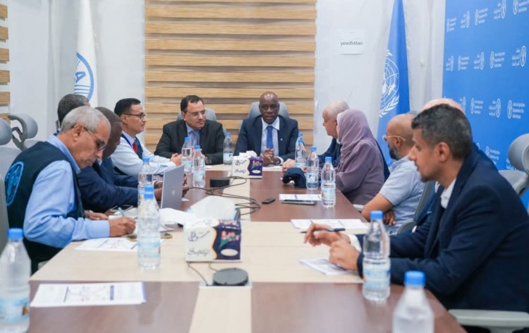 الوزيران السقطري والوالي  يزورا مقر الفاو بعدن ويلتقيا بالقائم بأعمال الممثل المقيم آدم ياو ويطّلعا على المشاريع التنموية المنفذة والمزمعة