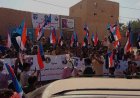 انتقالي رضوم ينظم مسيرة جماهيرية احتفالًا بانتصارات القوات الجنوبية في عارين وحضرموت