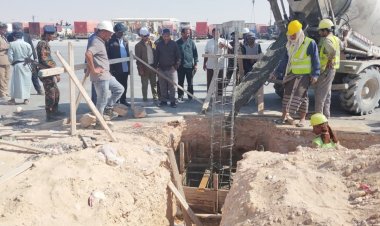 مدير عام جمرك شحن يتفقد الأعمال الإنشائية لمشروع الدكات التفتيش بساحة  الجمرك