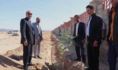 رئيس جامعة شبوة يدشن أعمال التشجير في الحرم الجامعي الجديد ويطلع على مستوى إنجاز كلية الطب