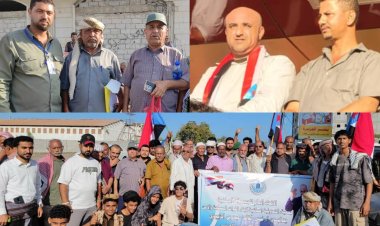 ​الاتحاد العام للجمعيات التعاونية السكنية بعدن يشارك في ساحة الاعتصام بالعاصمة عدن