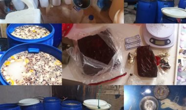 شرطة مديرية حريضة تضبط مروج بحوزته أكثر من كيلو من مادة الحشيش ومصنعاً للخمر