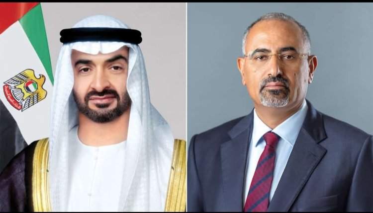 الرئيس الزُبيدي يهنئ الشيخ محمد بن زايد آل نهيان وحكّام الإمارات بالعيد الوطني الـ54