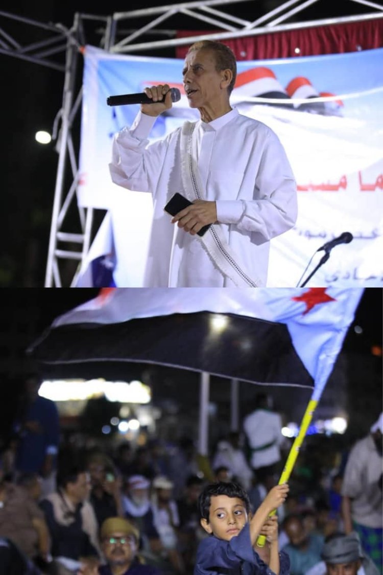 في مخيم الإعتصام المفتوح الدكتور الشاطري يرؤي أهم محطات نضال القضية ويثني على القوات المسلحة الجنوبية