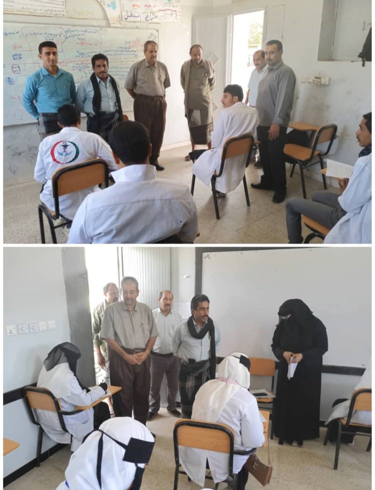 الطاهري يدشن امتحانات فرع معهد آمين ناشر للعلوم الصحية بمديرية بيحان