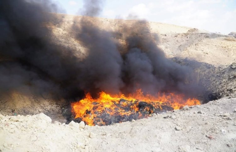 إتلاف كميات كبيرة من المواد المخدرة بساحل حضرموت بحضور قيادات أمنية وقضائية