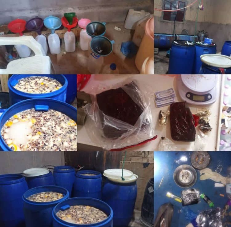 شرطة مديرية حريضة تضبط مروج بحوزته أكثر من كيلو من مادة الحشيش ومصنعاً للخمر