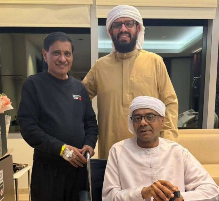 اللواء البحسني يستقبل الشيخ هاني بن بريك والصحفي هاني مسهور في أبوظبي